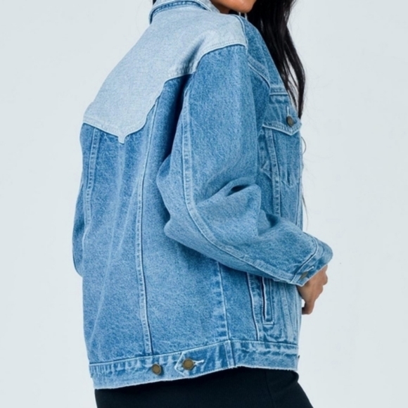 Rollas Jean Denim Jacket in Tumbled Blue - Picture 5 of 12
